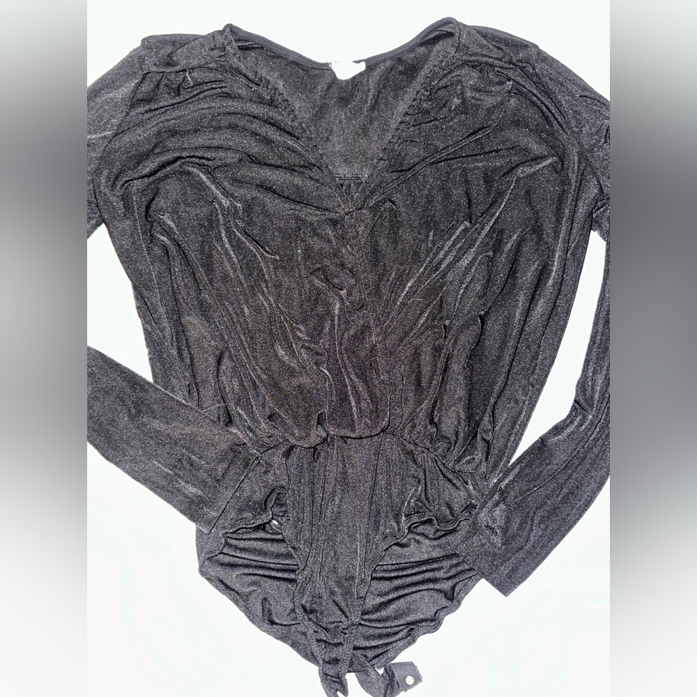 Blue Buttercup Flowy Black Long Sleeve Women's Bodysuit - EUC Small